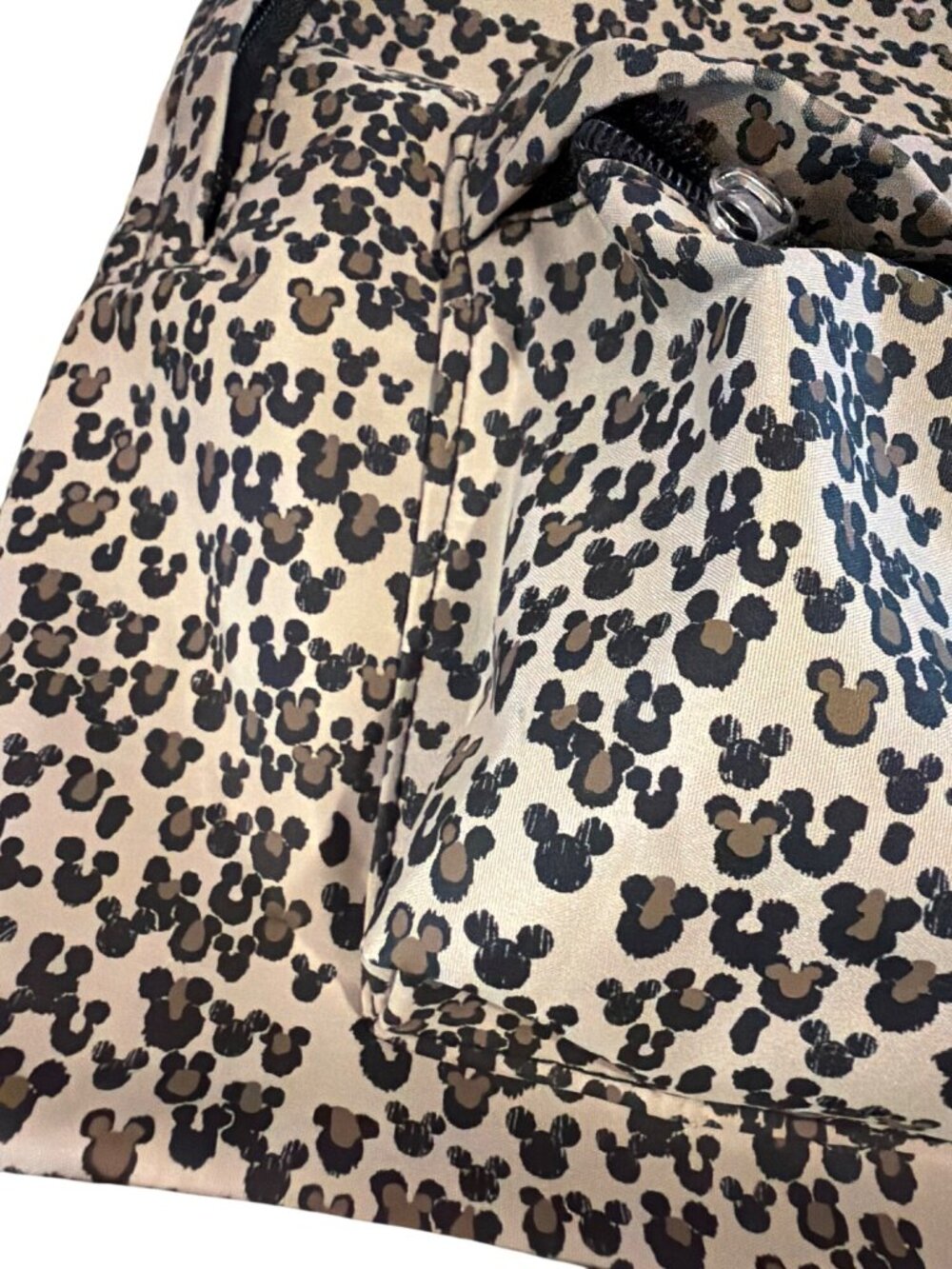 Disney Park Hidden Mickey Mouse Leopard Print Backpack Front Pocket Bookbag RARE - Picture 2 of 7